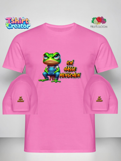 Frosch „Ich hasse Menschen“ – Statement Tasse Look T-Shirt