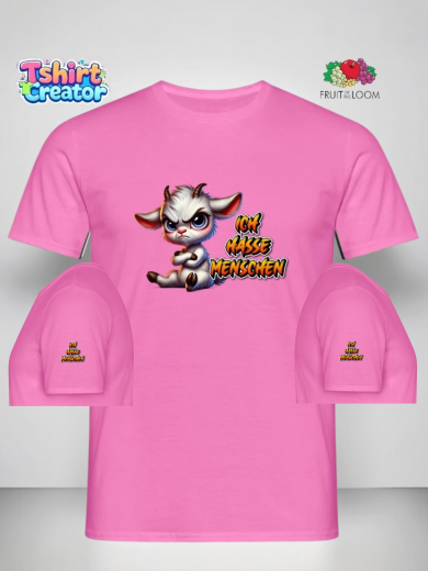 Ich hasse Menschen – Freches Ziegen-Motiv T-Shirt
