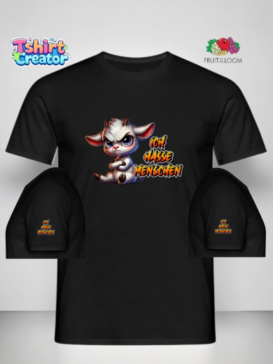Ich hasse Menschen – Freches Ziegen-Motiv T-Shirt