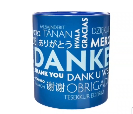 Keramik Spruch-Tasse „Danke“ (330 ml)