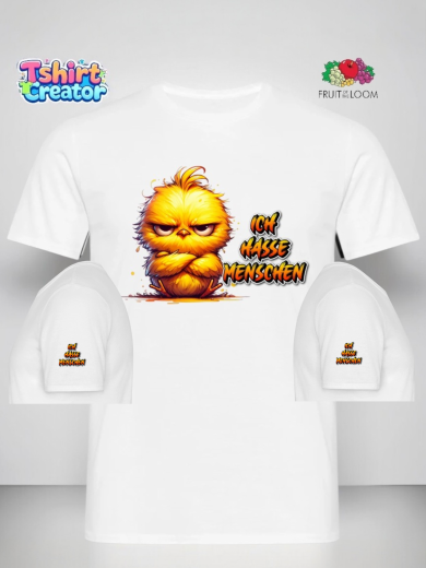 Grummeliges Küken T-Shirt – „Ich hasse Menschen“