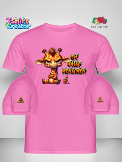 Grimmige Giraffe T-Shirt – „Ich hasse Menschen“