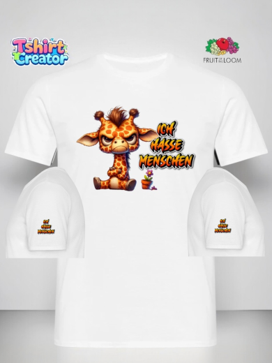Grimmige Giraffe T-Shirt – „Ich hasse Menschen“