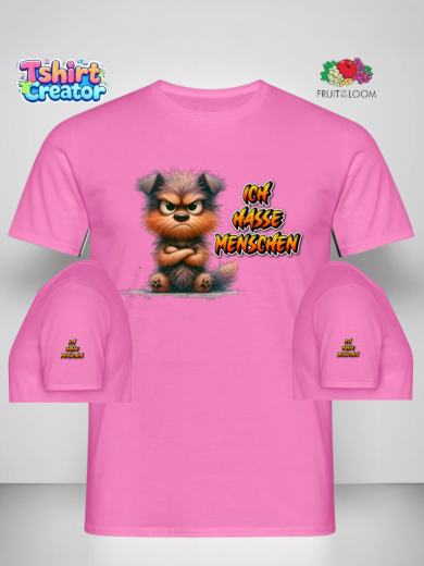 Ich hasse Menschen – T-Shirt mit frechem Hundemotiv