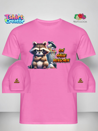 „Ich hasse Menschen“ Waschbär T-Shirt – Frech & Lustig