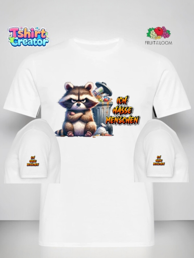 „Ich hasse Menschen“ Waschbär T-Shirt – Frech & Lustig