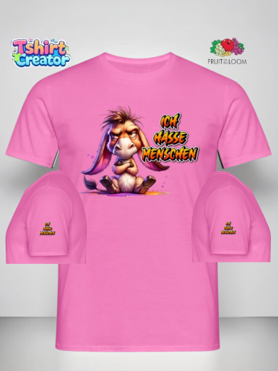 „Ich hasse Menschen“ Esel T-Shirt – Freches Statement-Design