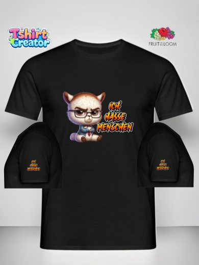 „Ich hasse Menschen“ T-Shirt – Frecher Cartoon-Print