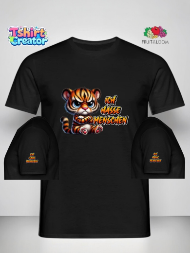Süßes Tiger-Motiv „Ich hasse Menschen“ – Stylisches T-Shirt