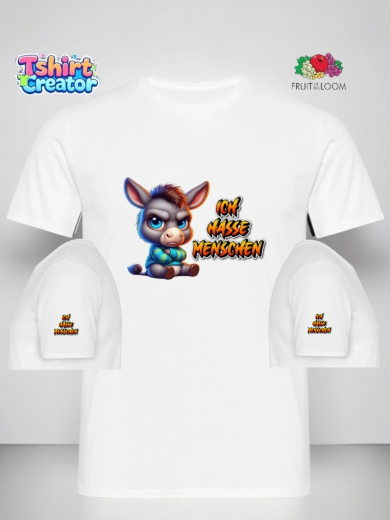 „Ich hasse Menschen“ Tassen-Design T-Shirt