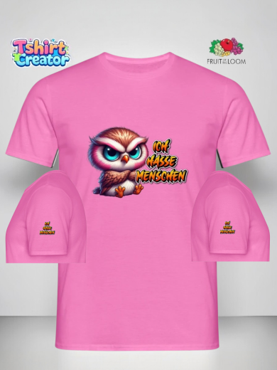 Grimmige Eule Statement T-Shirt – „Ich hasse Menschen“