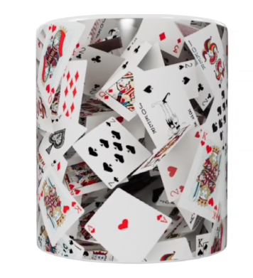 Karten Keramik-Tasse – Spielkarten-Motiv (330 ml)