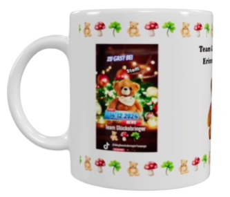 Erinnerungs-Tasse Team Glücksbringer – Keramik (330 ml)