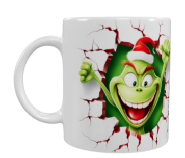 Weihnachts-Keramiktasse – Lustiges Grünmonster (330 ml)