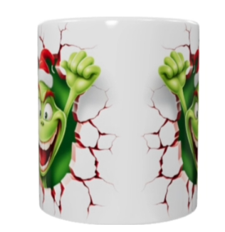 Weihnachts-Keramiktasse – Lustiges Grünmonster (330 ml)