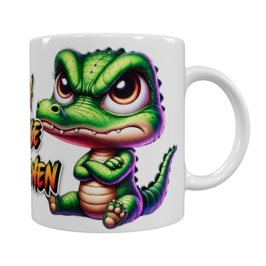 Frecher Krokodil-Style – „Ich hasse Menschen“ Keramik-Tasse (330 ml)