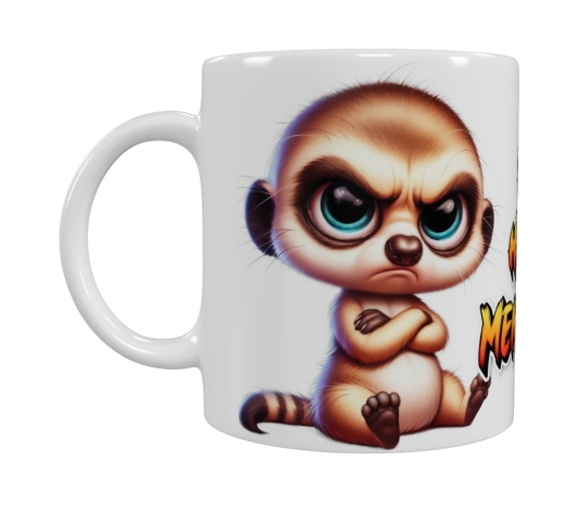 Grimmiges Erdmännchen Tasse – „Ich hasse Menschen“ (330 ml)