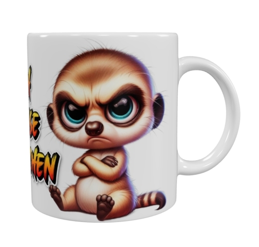 Grimmiges Erdmännchen Tasse – „Ich hasse Menschen“ (330 ml)