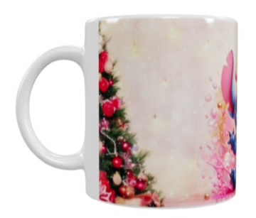 Weihnachts-Keramik-Tasse – Stitch Motiv (330 ml)