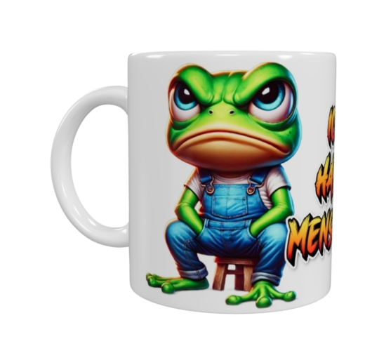Grimmiger Frosch Keramik-Tasse – „Ich hasse Menschen“ (330 ml)