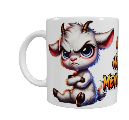Grimmiges Ziegenbaby – „Ich hasse Menschen“ Keramik-Tasse (330 ml)