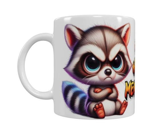 Frecher Waschbär – „Ich hasse Menschen“ Keramik-Tasse (330 ml)