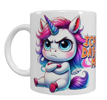 Grimmiges Einhorn Keramik-Tasse – „Ich kann das nicht mehr“ (330 ml)