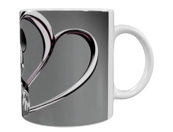 Mickey Mouse Keramik-Tasse – Grau/Schwarz (330 ml)