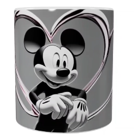 Mickey Mouse Keramik-Tasse – Grau/Schwarz (330 ml)