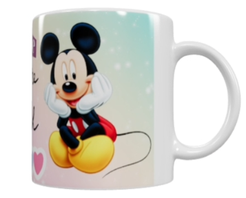 Mickey Mouse Keramik-Tasse – Rosa/Bunt (330 ml)