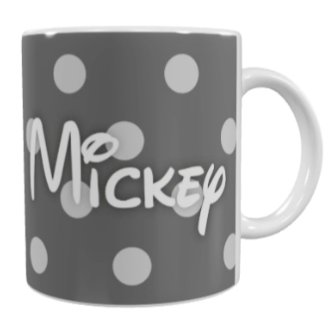 Mickey Mouse Keramik-Tasse – Grau/Weiß (330 ml)