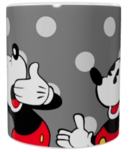 Mickey Mouse Keramik-Tasse – Grau/Rot (330 ml)