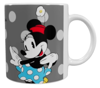Minnie Mouse Keramik-Tasse – Grau mit Punkten (330 ml)
