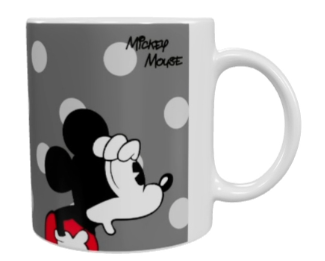 Mickey Mouse Keramik-Tasse – Grau (330 ml)