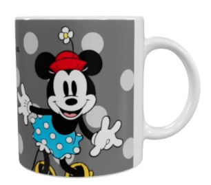 Minnie Mouse Keramik-Tasse – Grau mit Punkten (330 ml)
