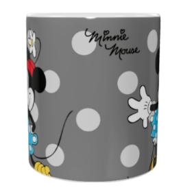 Minnie Mouse Keramik-Tasse – Grau mit Punkten (330 ml)
