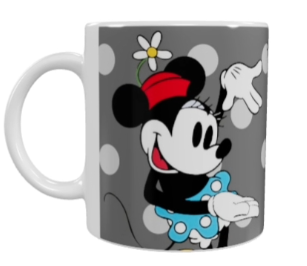 Minnie Mouse Keramik-Tasse – Grau/Weiß (330 ml)