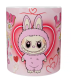 Labubu Keramik-Tasse – Pinkes Design (330 ml)