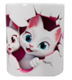 Cat Keramik-Tasse – Süßes Kätzchen-Motiv (330 ml)