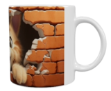 Cat Keramik-Tasse – Niedliches Durch-die-Mauer-Motiv (330 ml)