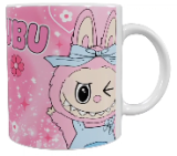 Labubu Keramik-Tasse – Rosa (330 ml)