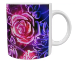 Blumen Keramik-Tasse – Magisch leuchtende Rosen (330 ml)