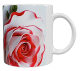Keramik-Tasse – Rote & Weiße Rosen (330 ml)