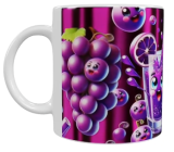 Keramik-Tasse – Süßes Trauben- & Saft-Motiv (330 ml)