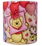 Valentinstag Keramik-Tasse – Rosa und Blau (330 ml)