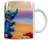 Stitch Keramik-Tasse – Tropisches Design (330 ml)