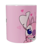 Stitch & Angel Keramik-Tasse – Rosa (330 ml)