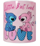 Stitch Keramik-Tasse – Rosa „Little But Loud Love“ (330 ml)