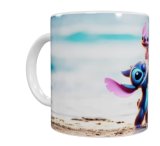 Stitch Keramik-Tasse – Strandmotiv (330 ml)