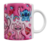 Stitch & Angel Keramik-Tasse – Pink (330 ml)